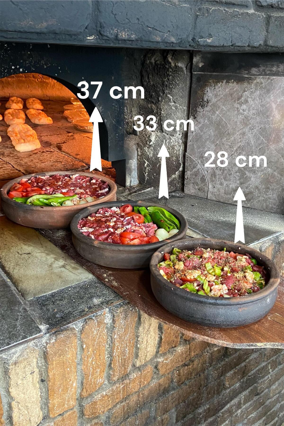 3'lü Toprak Güveç-fırın Tepsisi-pişirme Kabı Seti 37 Cm- 33 Cm -28 Cm