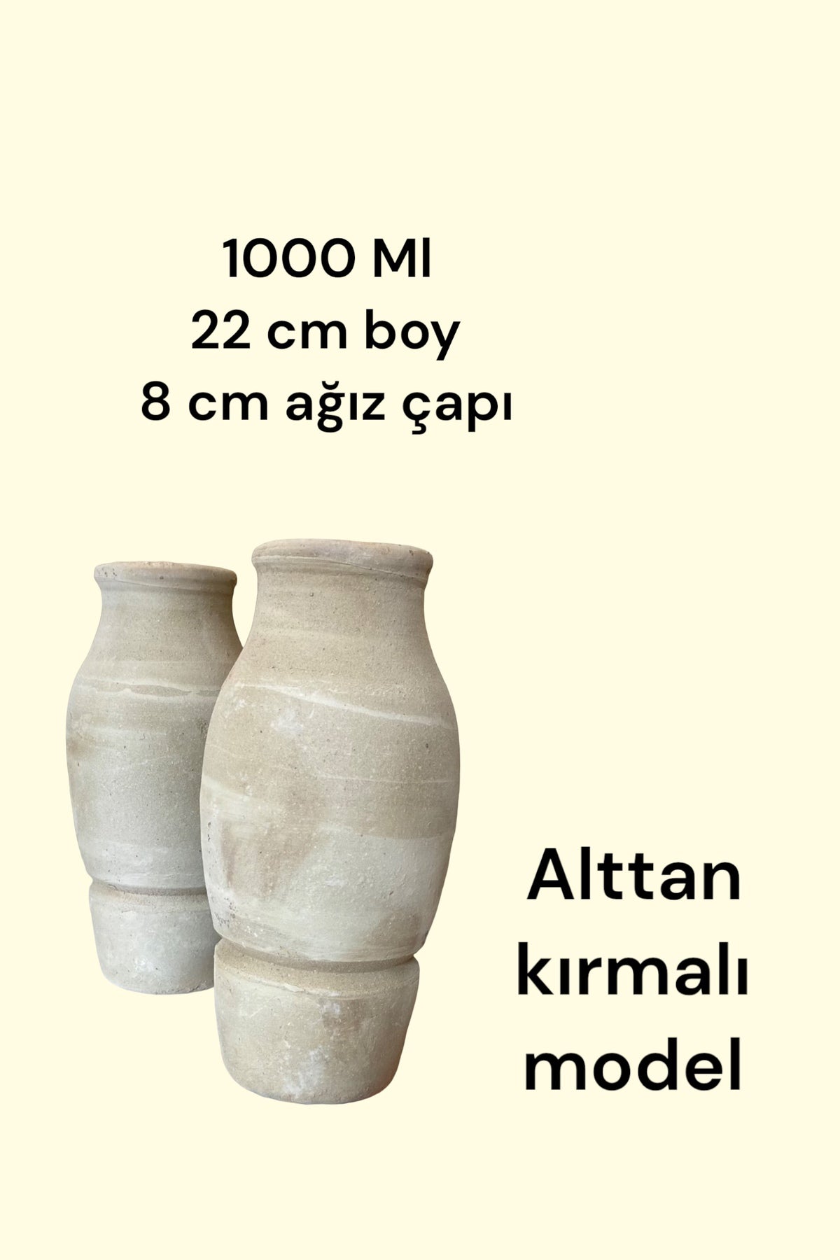 9'lu Testi Kebabı Testisi 22 Cm (ALTTAN KIRMALI)