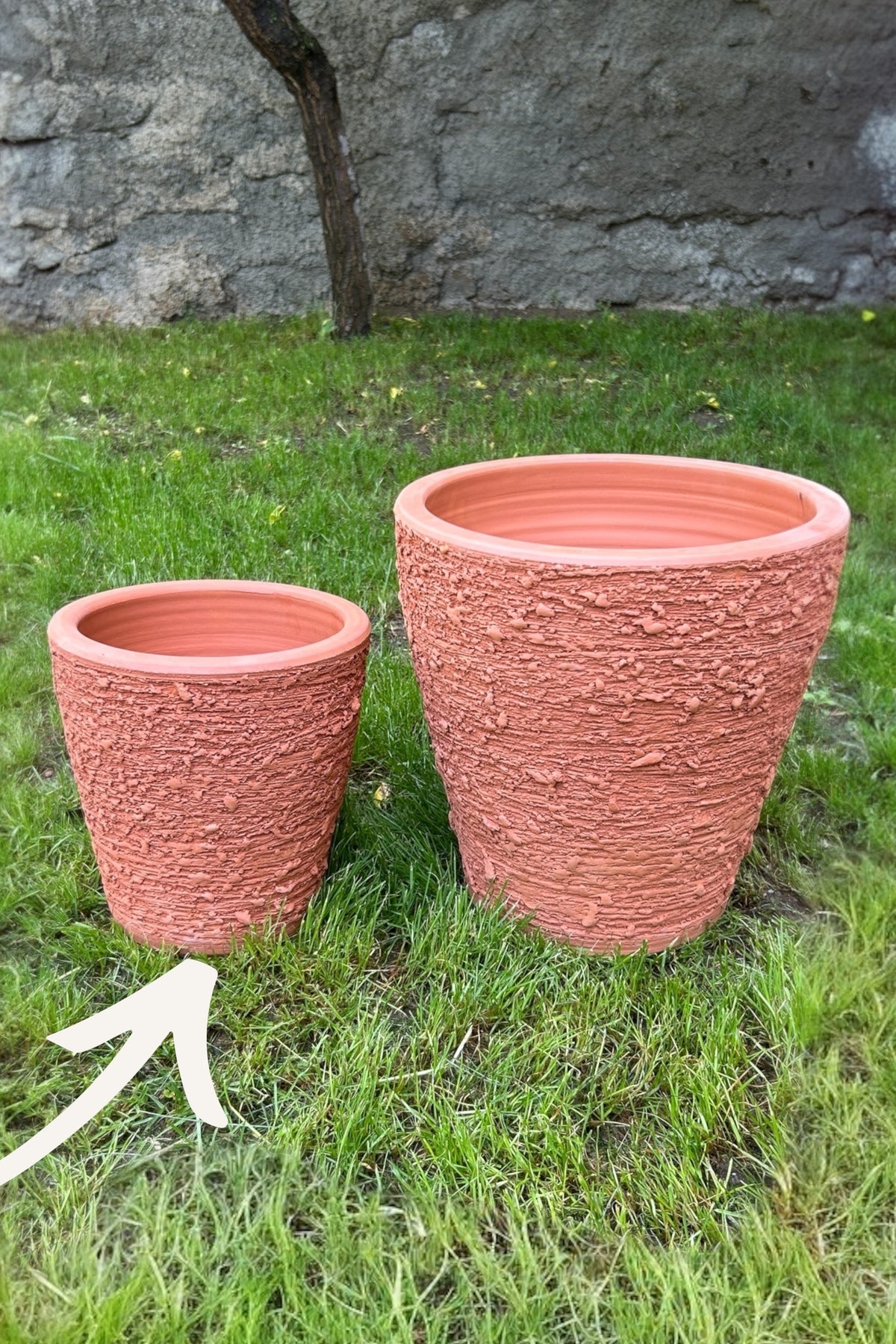 Dekoratif Taraklı Toprak Saksı - Çiçeklik Küçük Boy El Yapımı 22x22 Cm (TABAKLI)