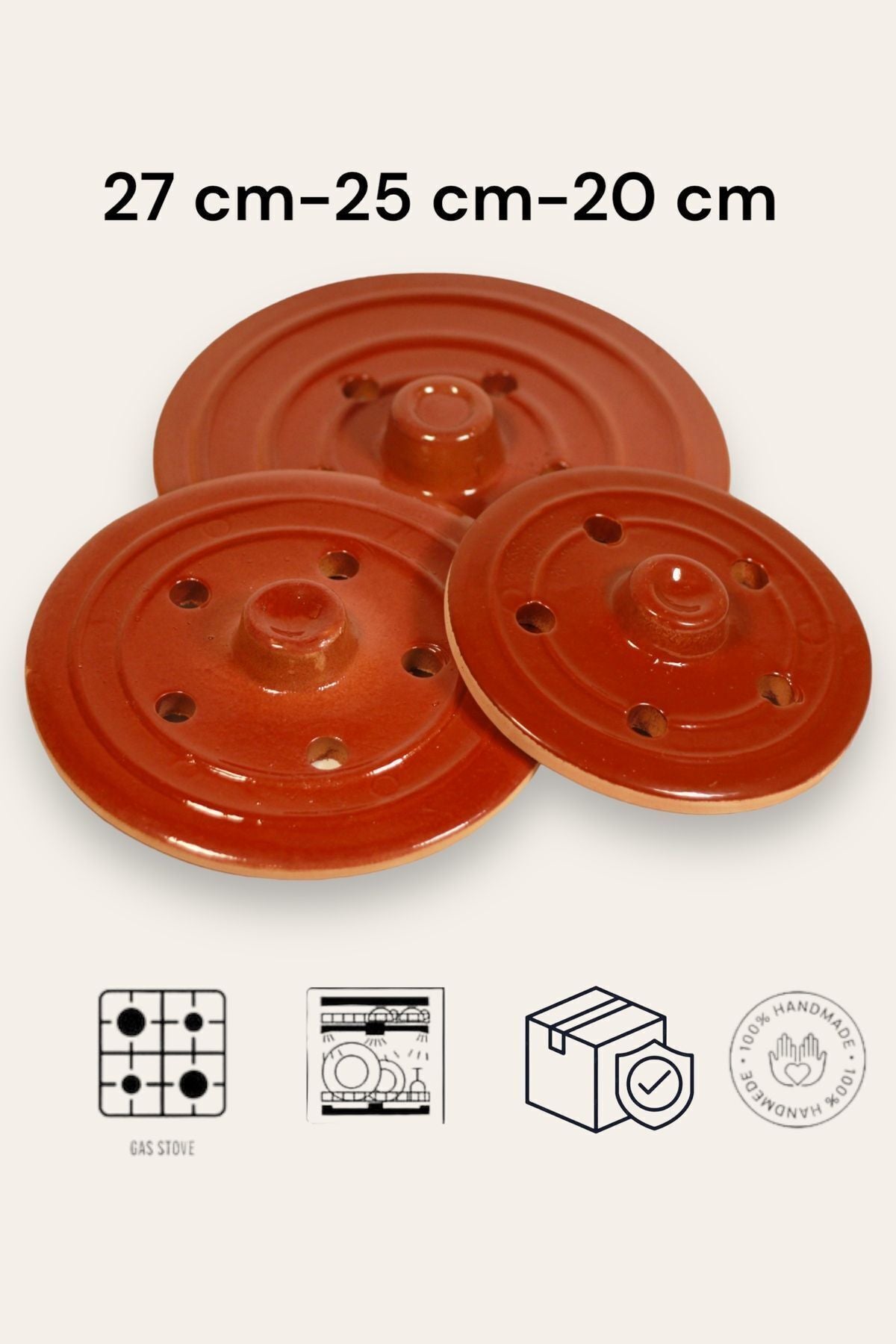 3'LÜ SET SARMA DOLMA TAŞI KİREMİT 27 CM-25 CM-20 CM