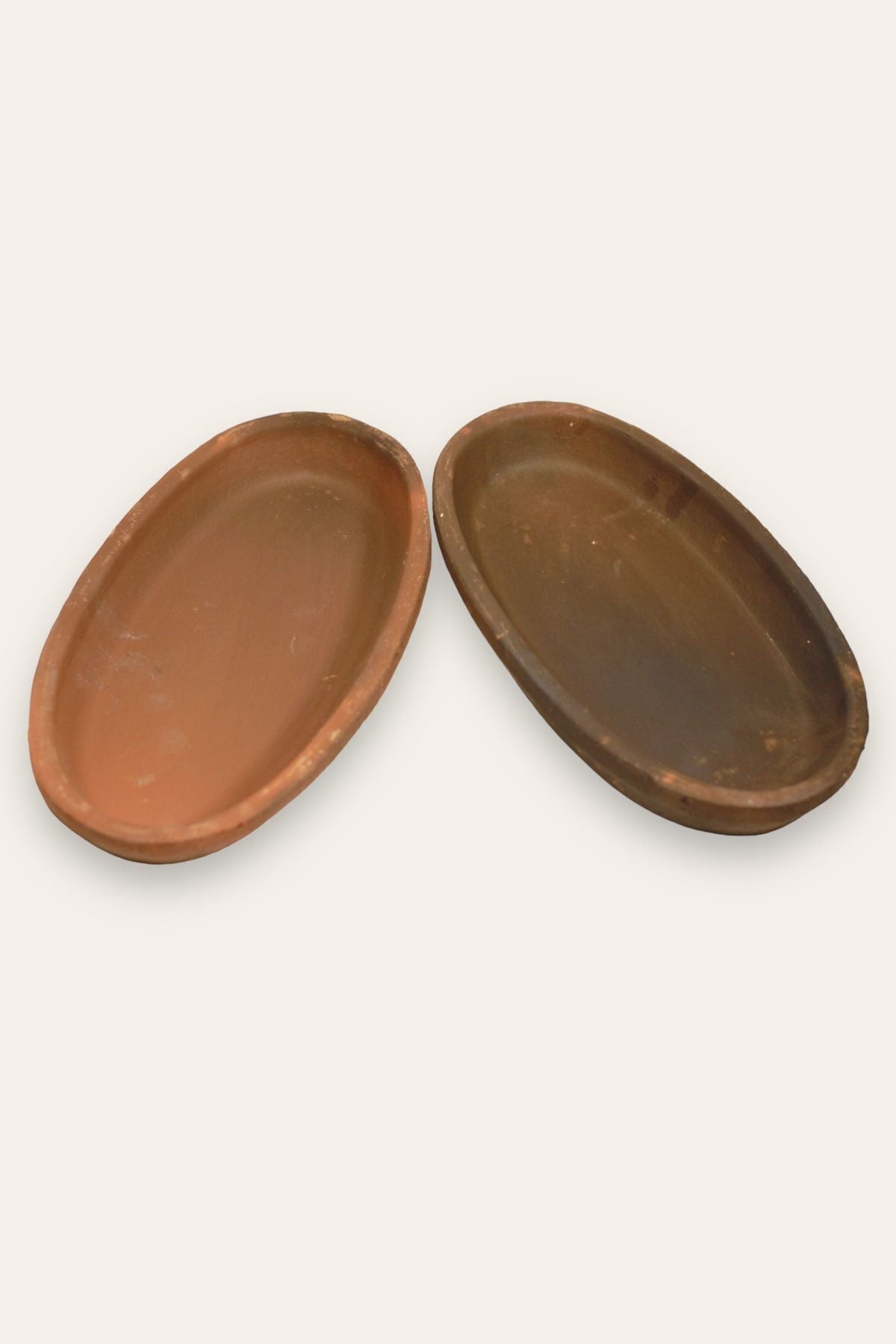 2'li Toprak Sırsız Oval Balık Güveci Pişirme Tavası 30x15x4
