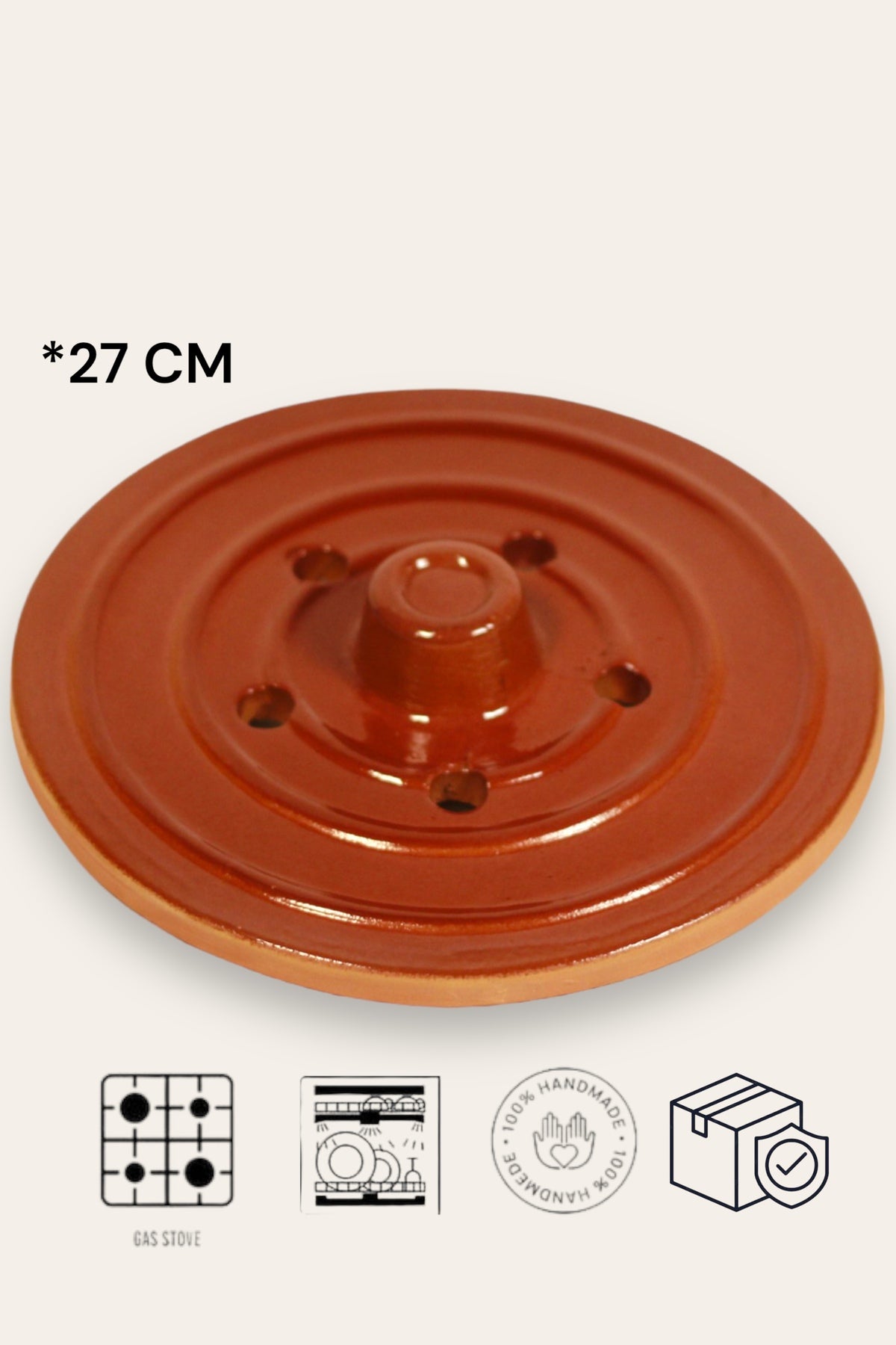 Toprak Sırlı Sarma-dolma Taşı Kiremit 27 Cm