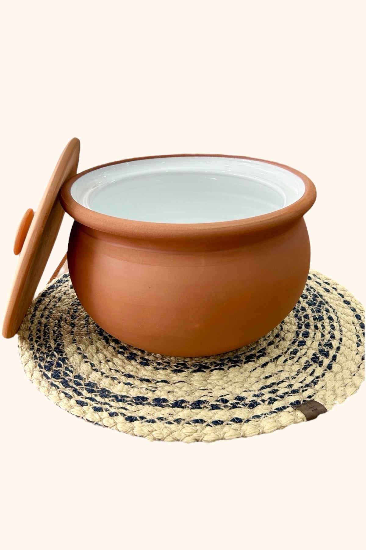 Sırlı Doğal Toprak Kapaklı Yoğurt Mayalama Güveci-tenceresi Orta Boy 3,5 Litre