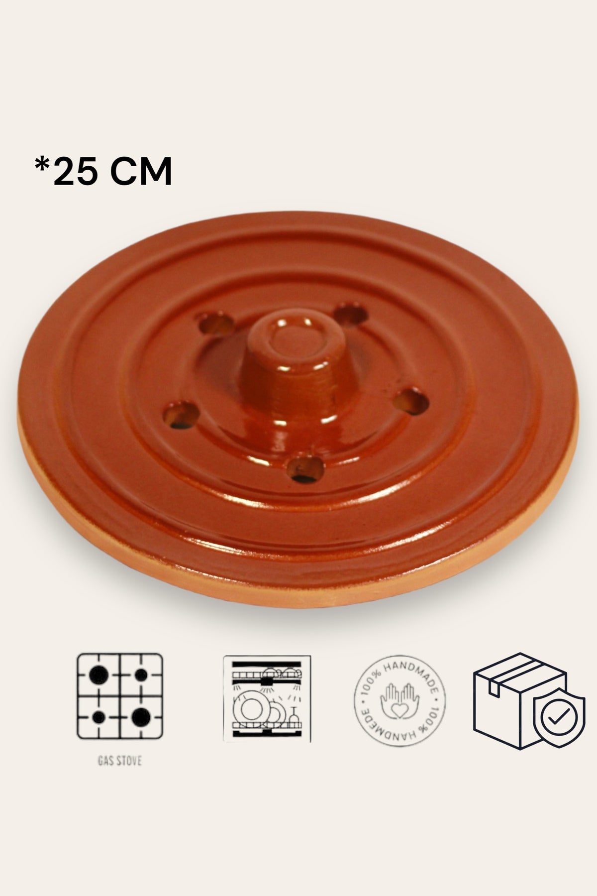 Toprak Sırlı Sarma-dolma Taşı Kiremit 25 Cm